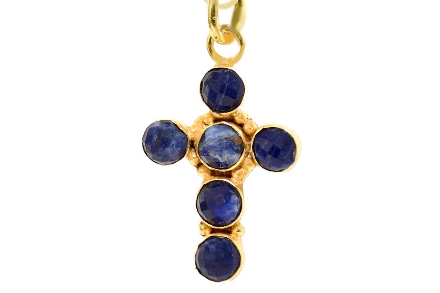 Handmade Celestial Blue Cross Pendant