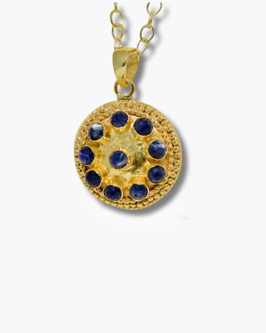 Handmade Checker-Cut Sodalite Pendant