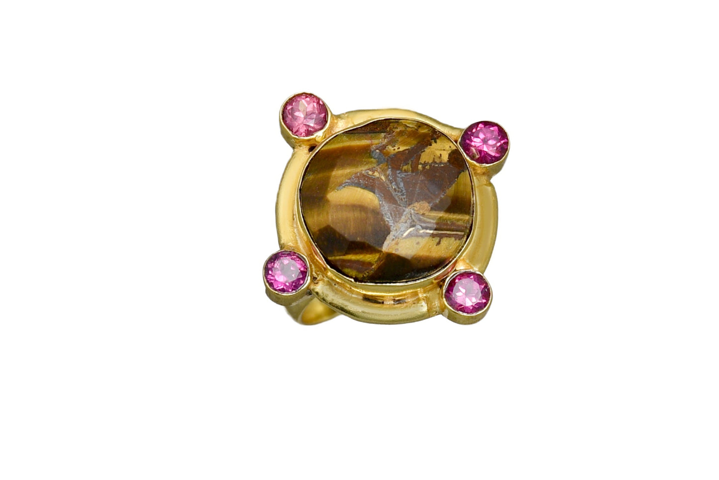 Handmade Checker Tiger Eye Ring1