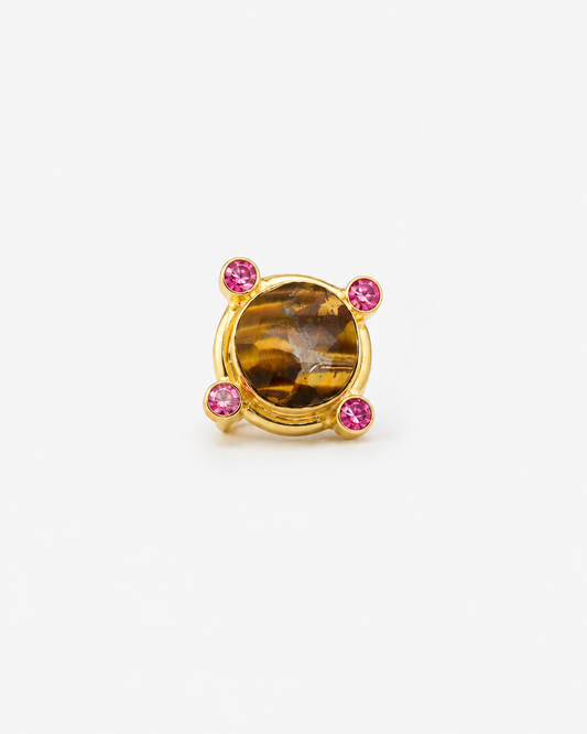 Handmade Checker Tiger Eye Ring