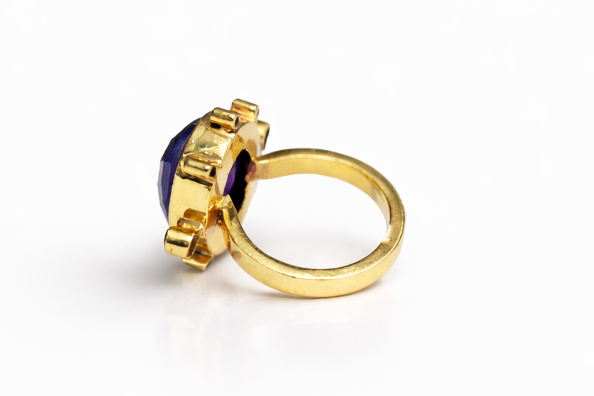 Handmade Cocktail Amethyst Ring