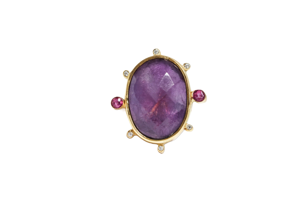 Handmade Cocktail Amethyst Ring1