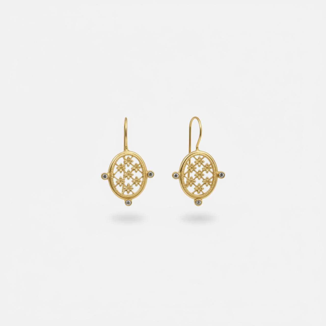 Handmade Floral Moissanite Earrings1