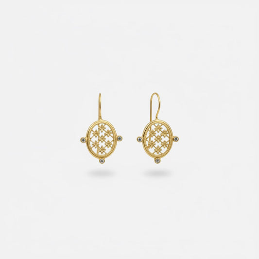 Handmade Floral Moissanite Earrings1