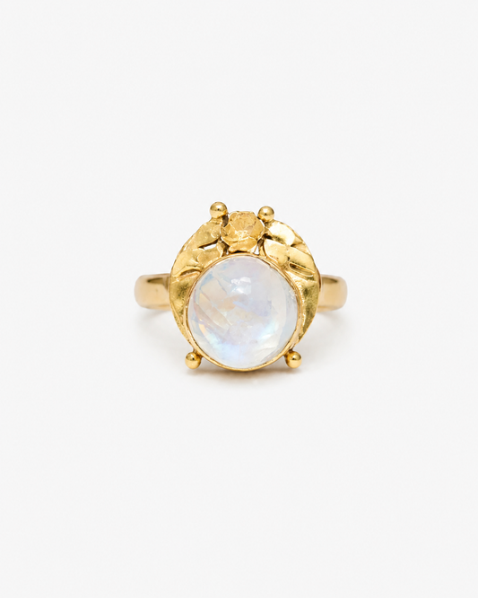 Handmade Floral moonstone ring