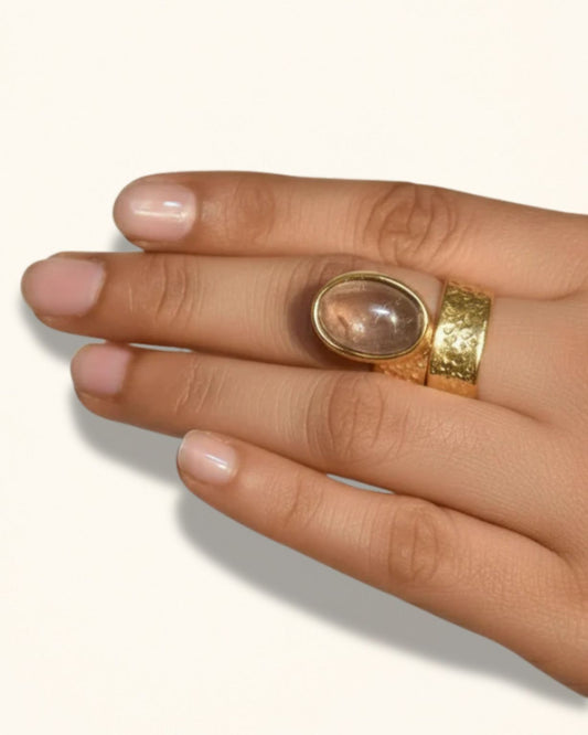 Handmade Golden Rutilated Quartz Cocktail Ring
