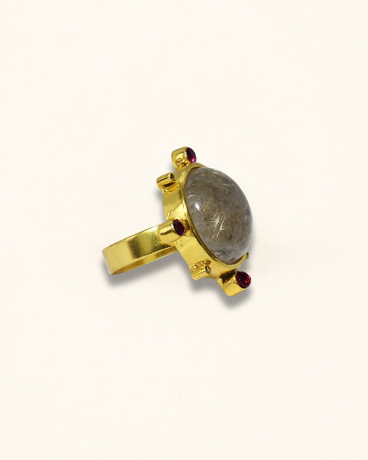 Handmade  Golden Rutilated Quartz Ring