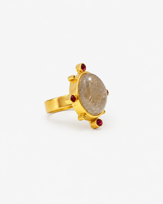 Handmade  Golden Rutilated Quartz Ring