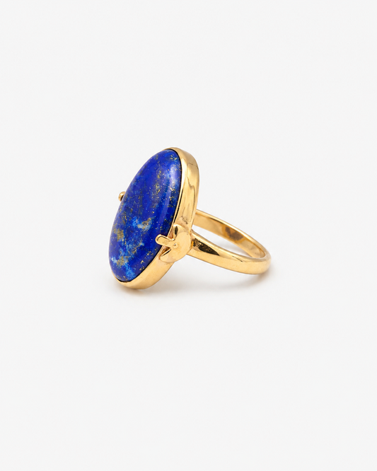 Handmade Lapis Lazuli Floral Ring