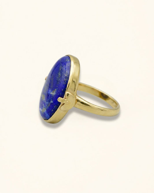 Handmade Lapis Lazuli Floral Ring