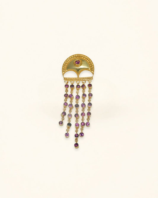Handmade Lunar Cascade Rhodolite Earrings
