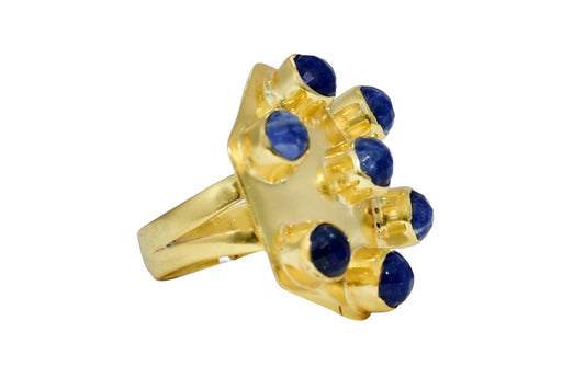 Handmade Natural Hexagon Sodalite Ring