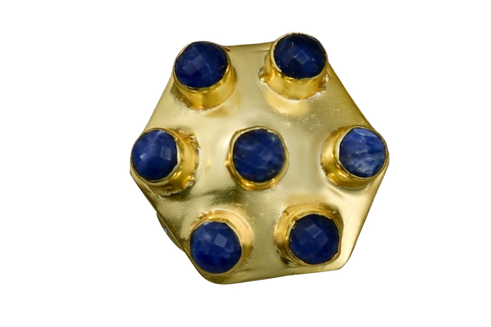 Handmade Natural Hexagon Sodalite Ring1