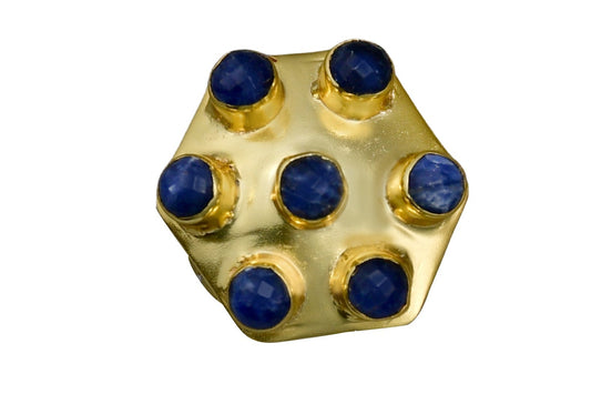 Handmade Natural Hexagon Sodalite Ring1