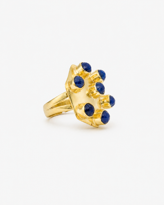 Handmade Natural Hexagon Sodalite Ring