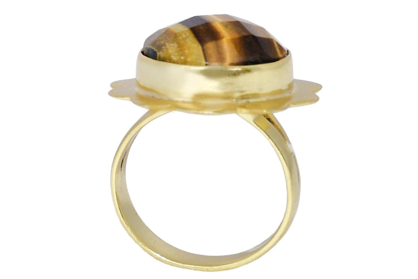 Handmade Natural Round Tiger Eye Ring2