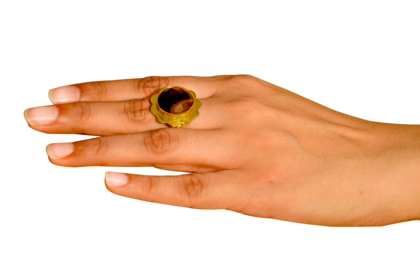 Handmade Natural Round Tiger Eye Ring3