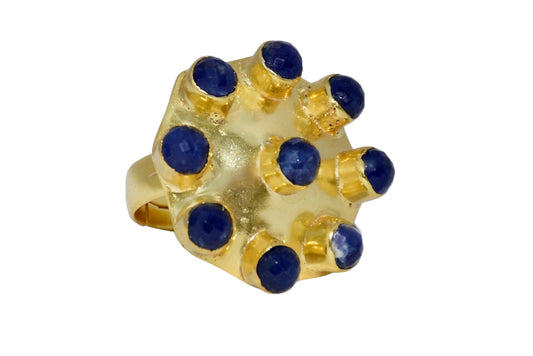 Handmade Nautral Sodailte gemstone ring