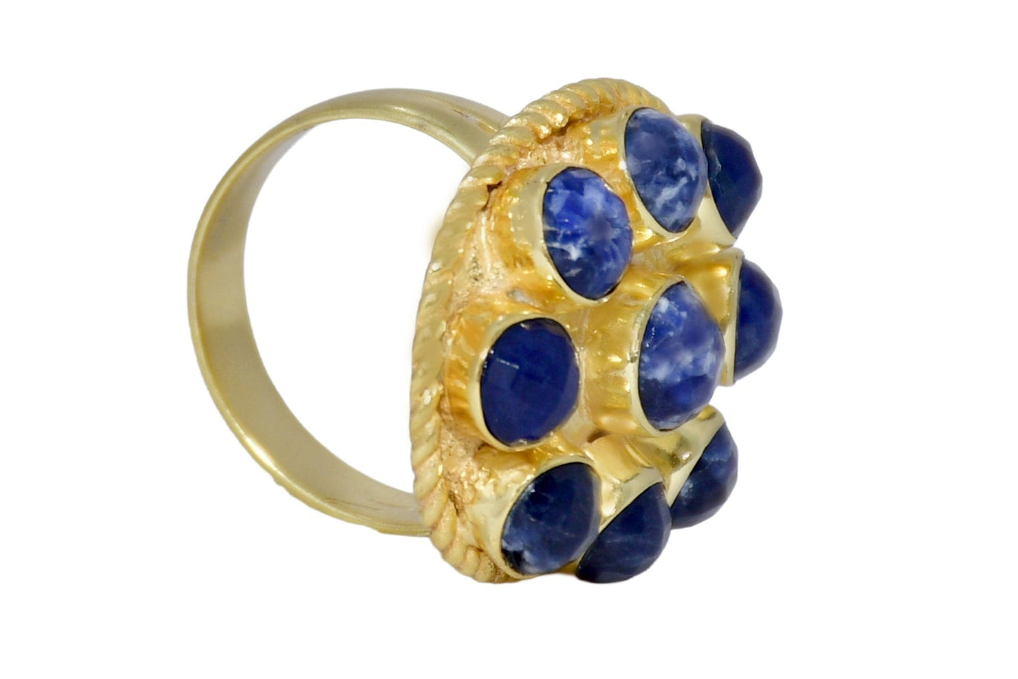 Handmade Nautral Sodailte gemstone ring1