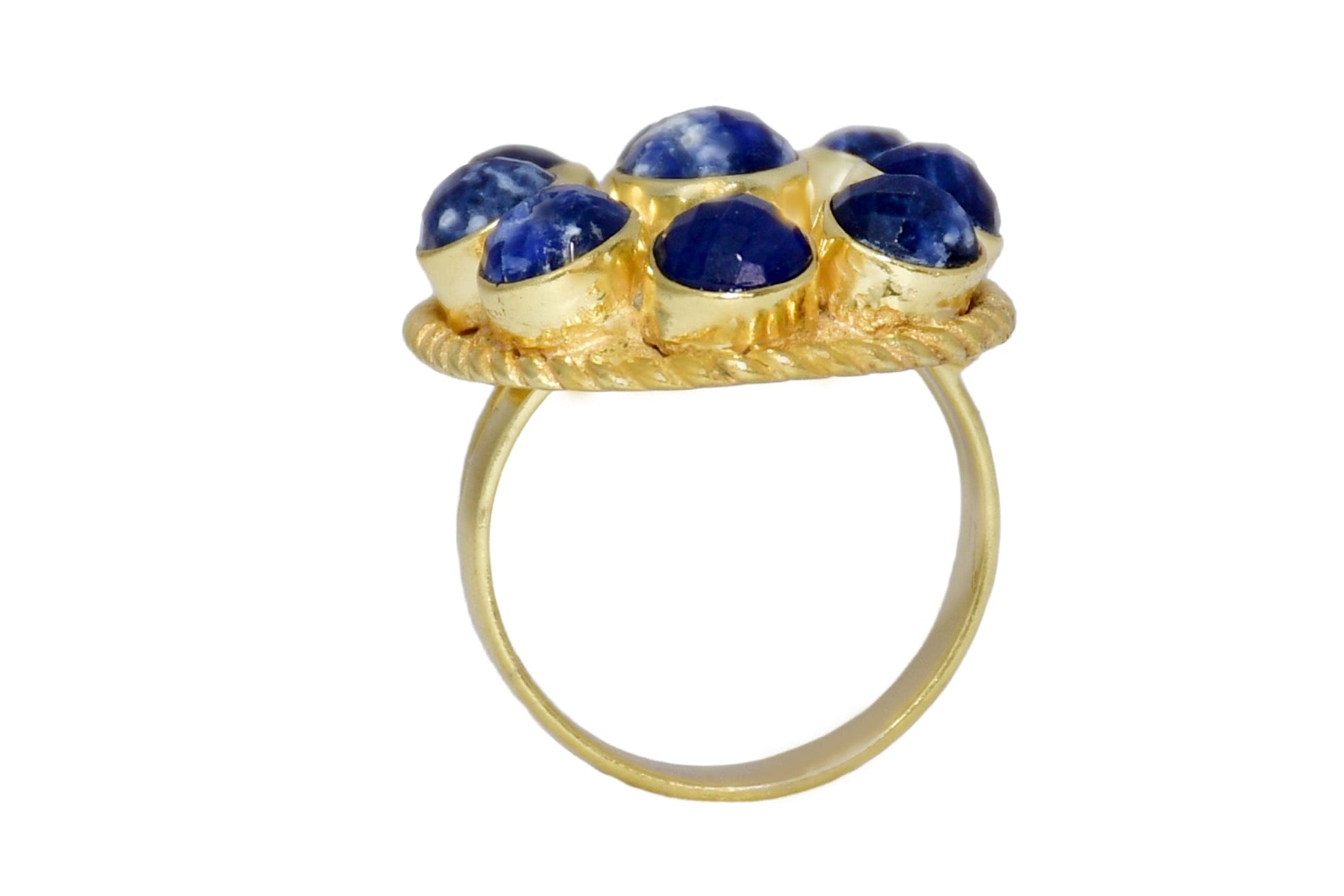 Handmade Nautral Sodailte gemstone ring2