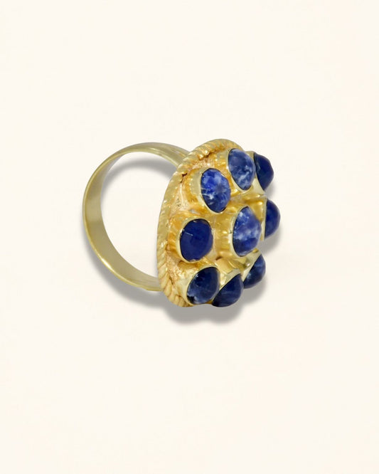 Handmade Nautral Sodailte gemstone ring