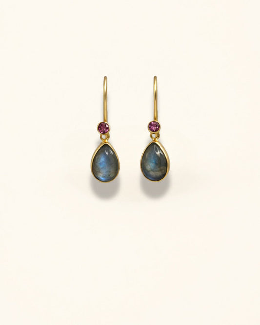 Handmade Pear Labradorite Earrings