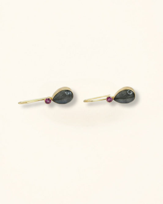 Handmade Pear Labradorite Earrings