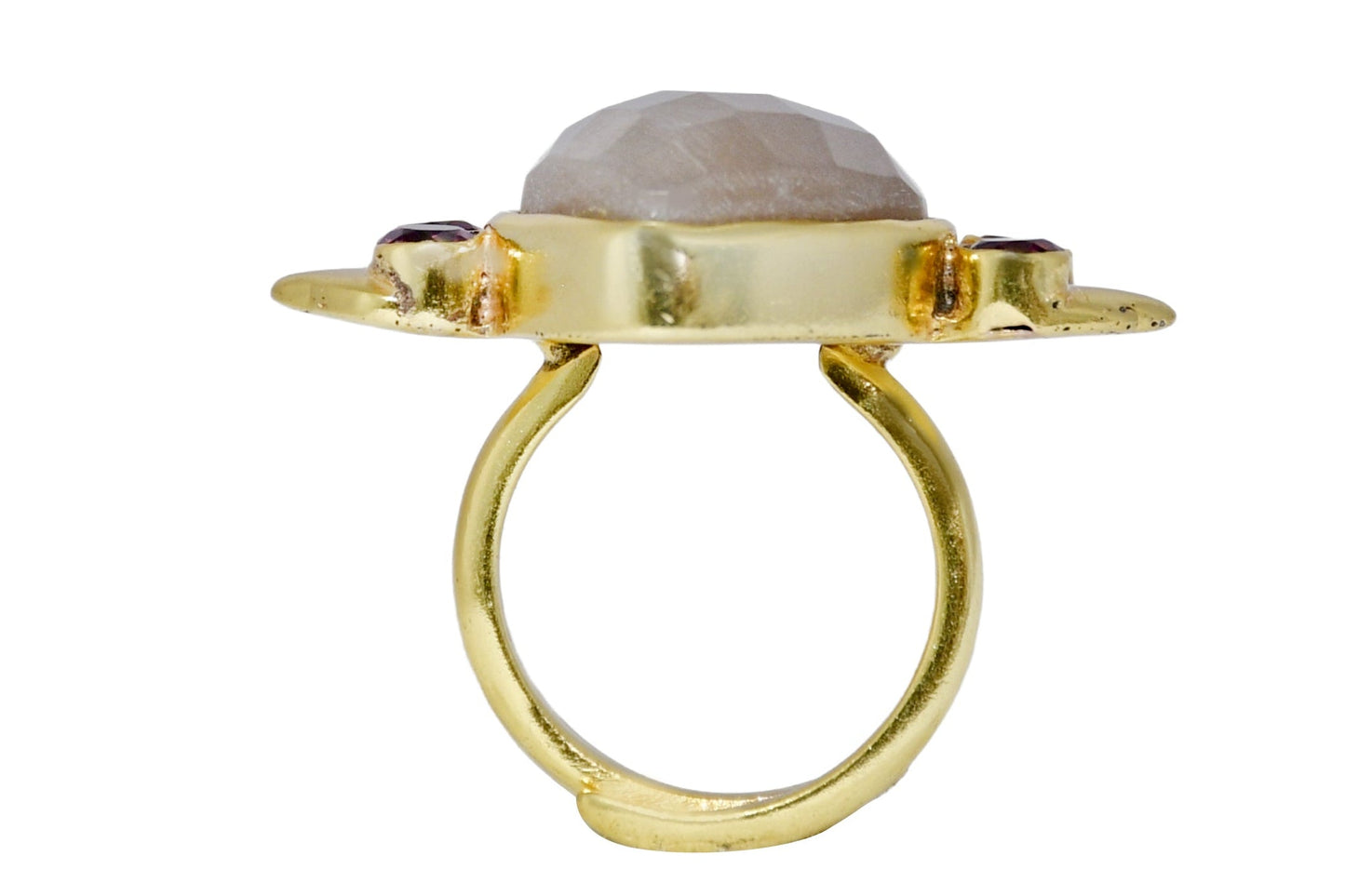 Handmade Pear Peachy Moonstone Ring1
