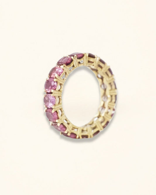 Handmade Rhodolite Oval Eternity Band Ring