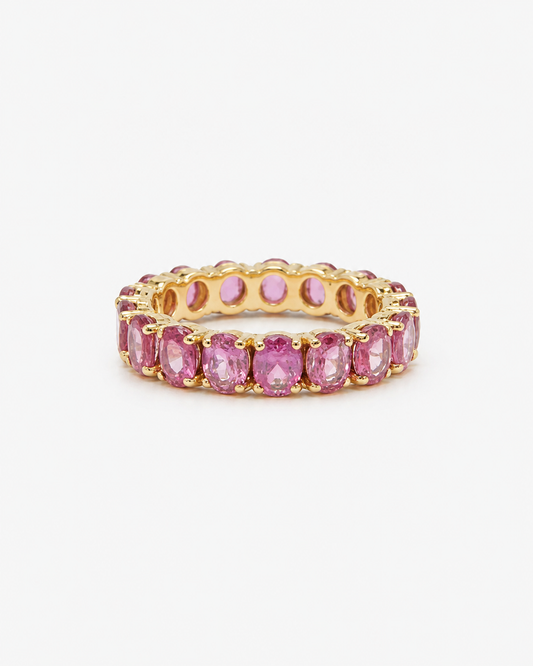 Handmade Rhodolite Oval Eternity Band Ring