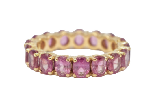 Handmade Rhodolite oval eternity band Ring1