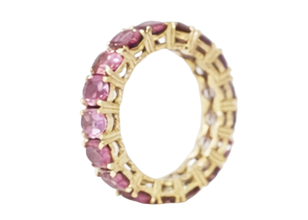 Handmade Rhodolite oval eternity band Ring2