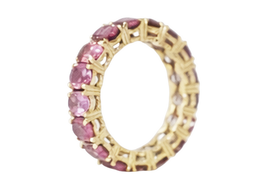 Handmade Rhodolite oval eternity band Ring2