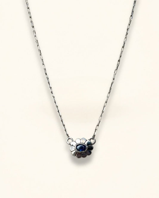 Handmade Silver Natural Iolite Bloom Pendant