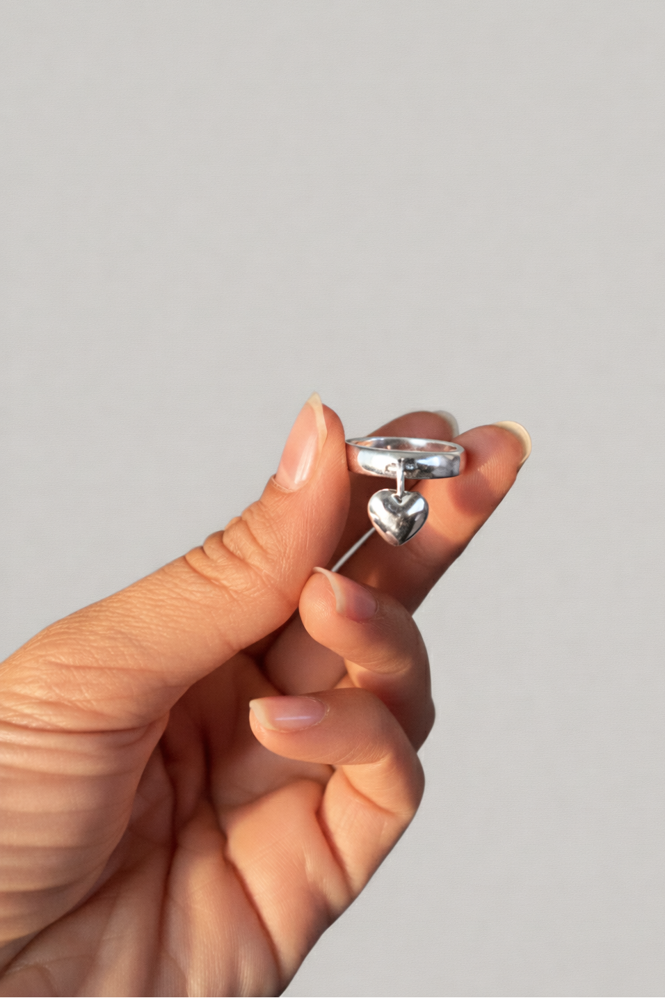 Handmade Sliver Heart Ring 