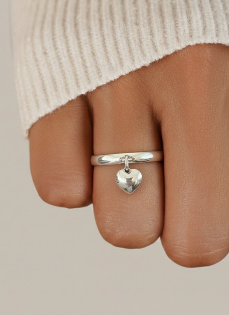 Handmade Sliver Heart Ring 2