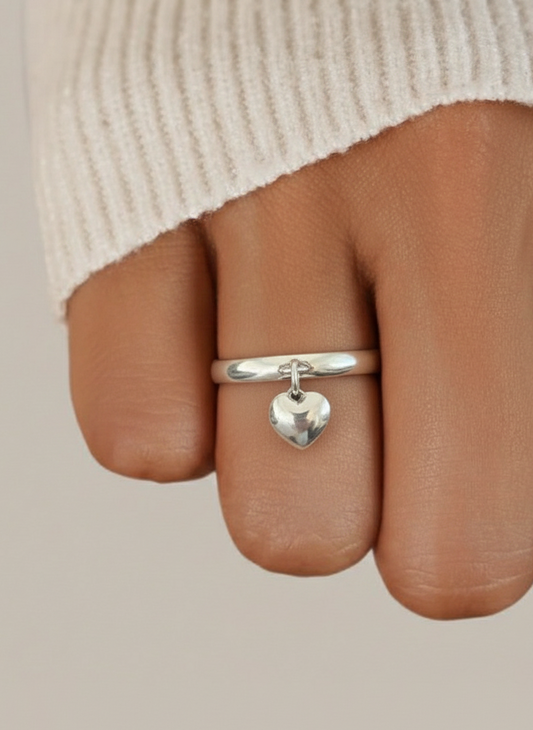 Handmade Sliver Heart Ring 2