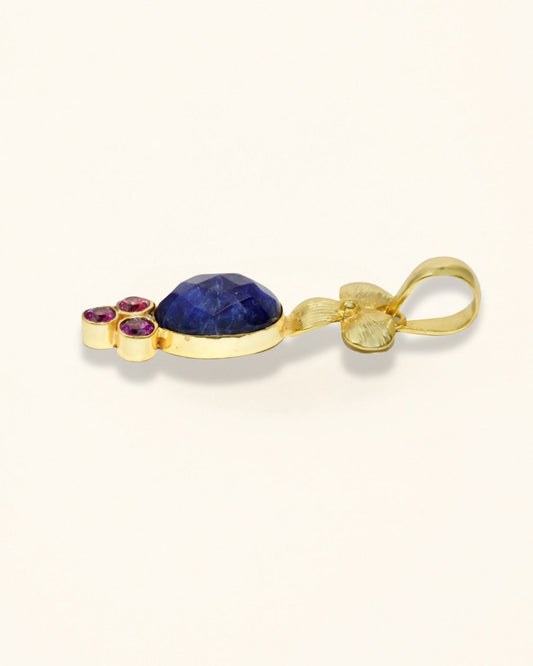 Handmade Sodalite And Rhodolite Pendant
