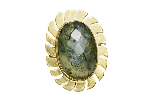 Handmade Tiger’s Eye in a checker-cut Ring