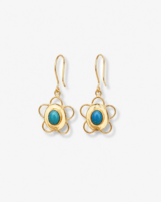 Handmade Turquoise Bloom Earring