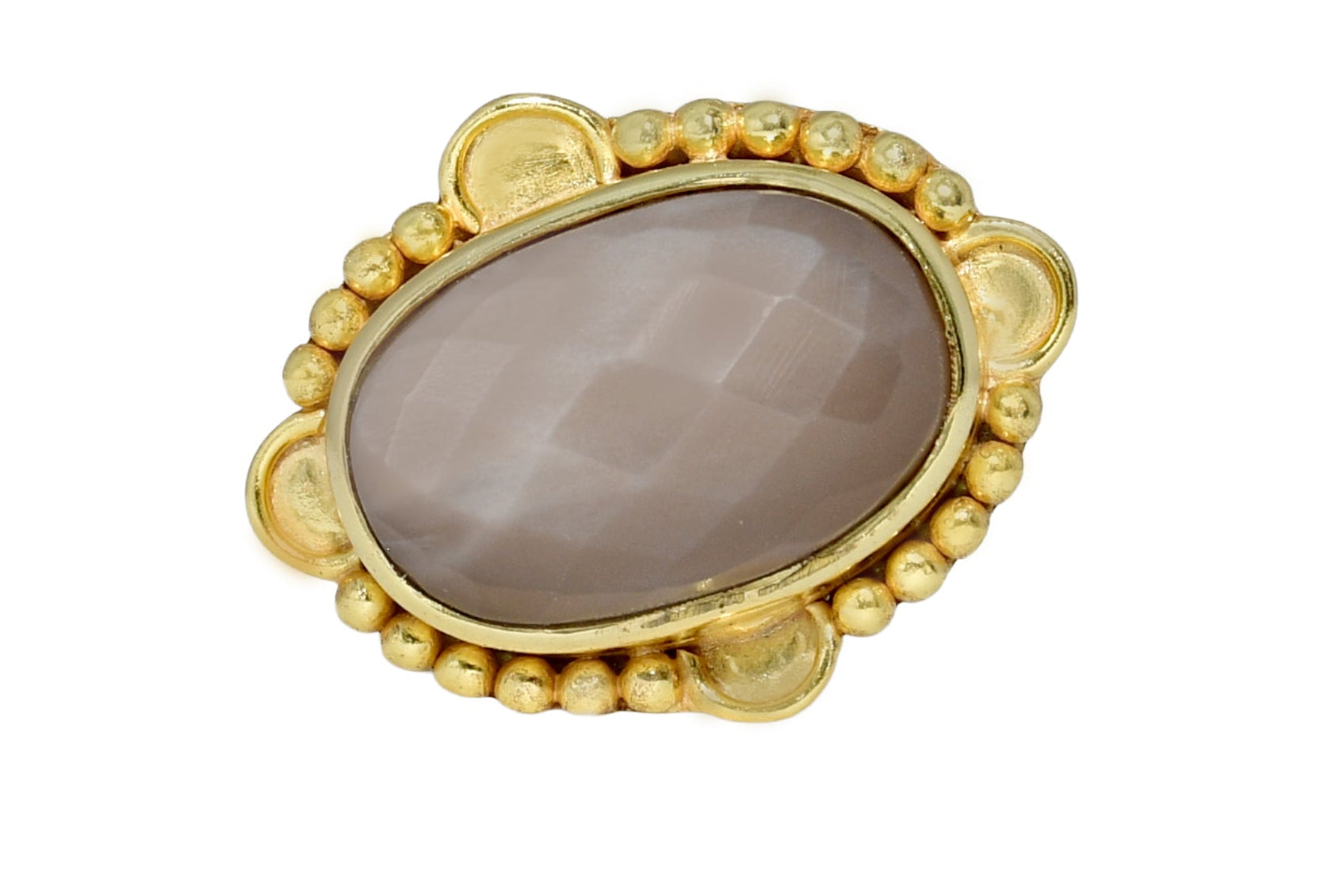 Handmade Vintage Checker Cut Chocolate Moonstone Ring3