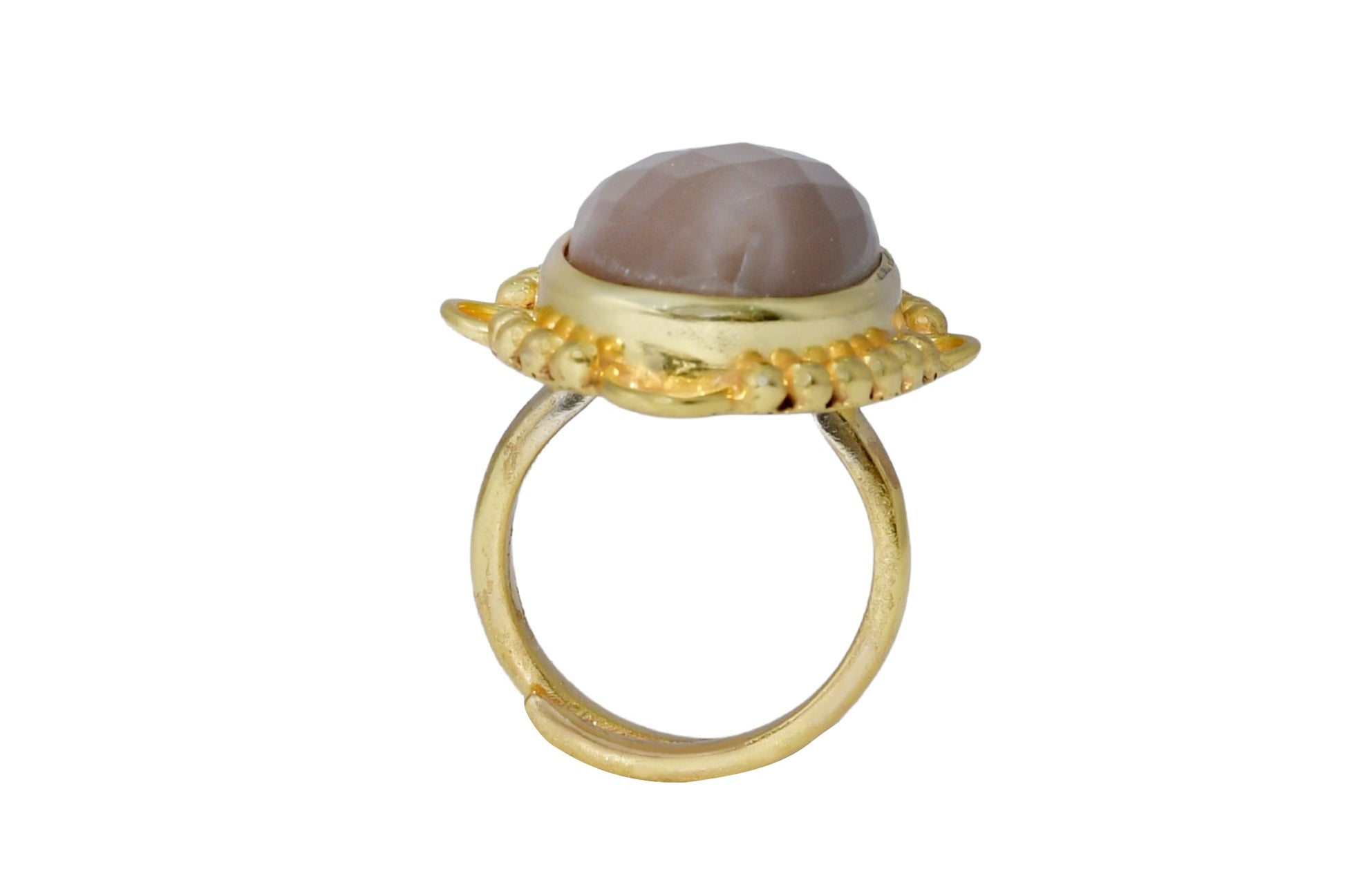 Handmade Vintage Checker Cut Chocolate Moonstone Ring5