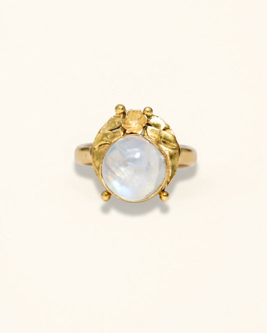Handmade Floral moonstone ring