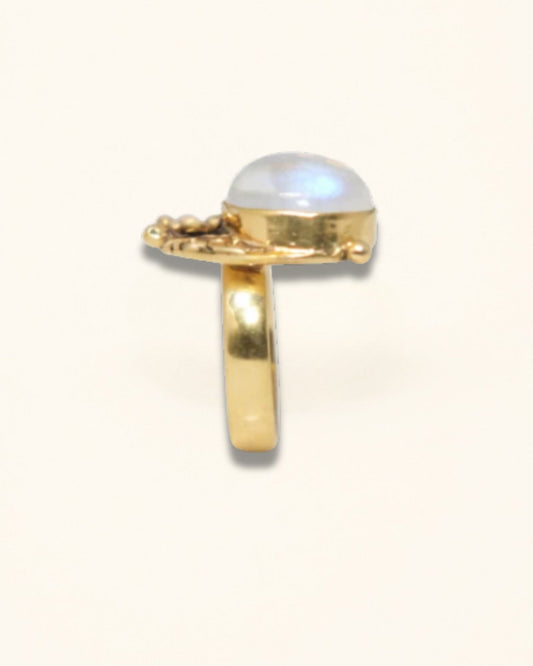 Handmade Floral moonstone ring