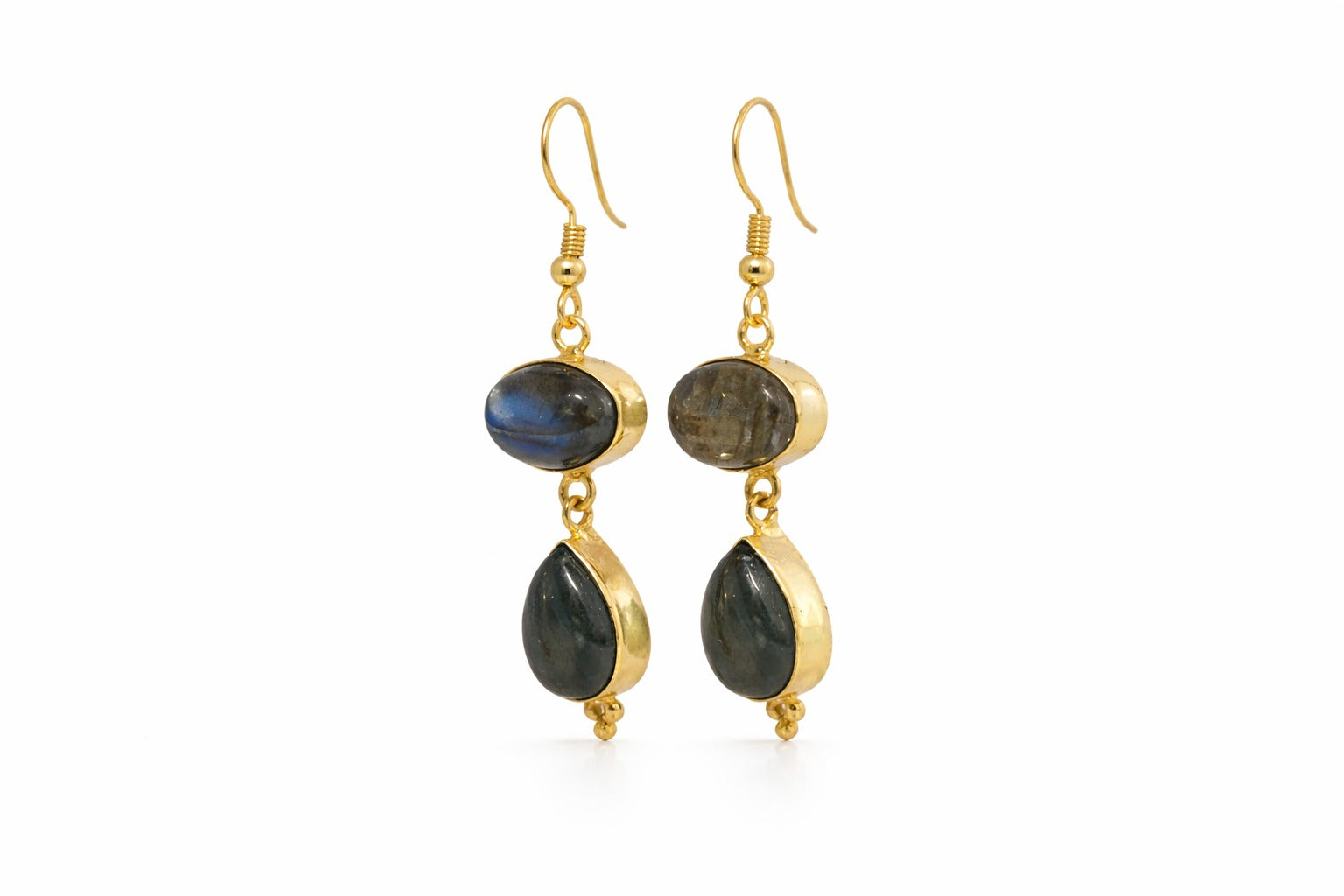Handmade labdorite cabochon earring