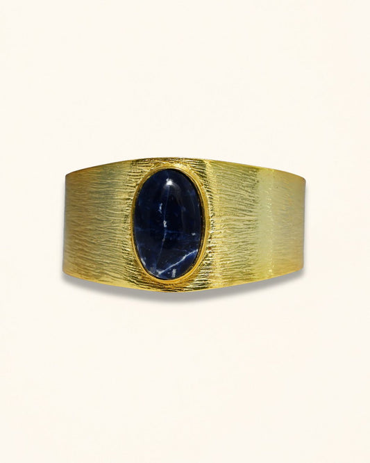 Handmade Textured Sodolite Cuff
