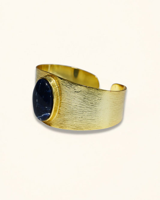 Handmade Textured Sodolite Cuff