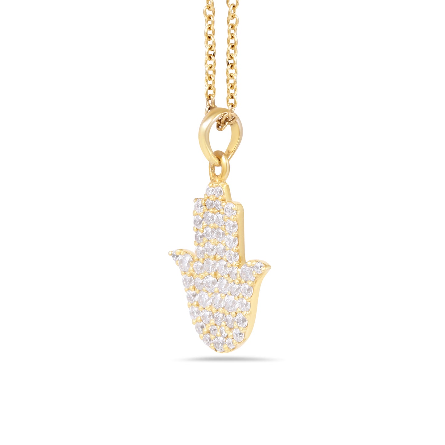 Hamsa Pave Moissanite Pendant