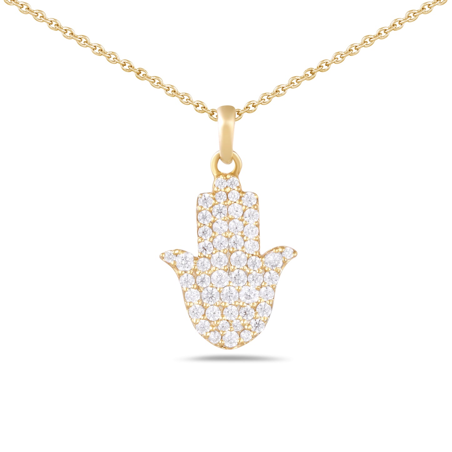 Hamsa Pave Moissanite Pendant