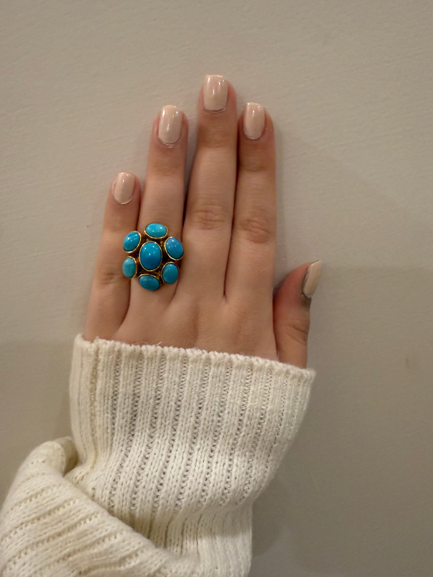 Handmade Turquoise Cabochon Ring